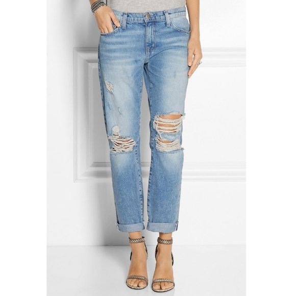 Current Elliott "The Fling" Boyfriend Jeans Distressed Light Wash Relaxed Fit 25 - Picture 10 of 11